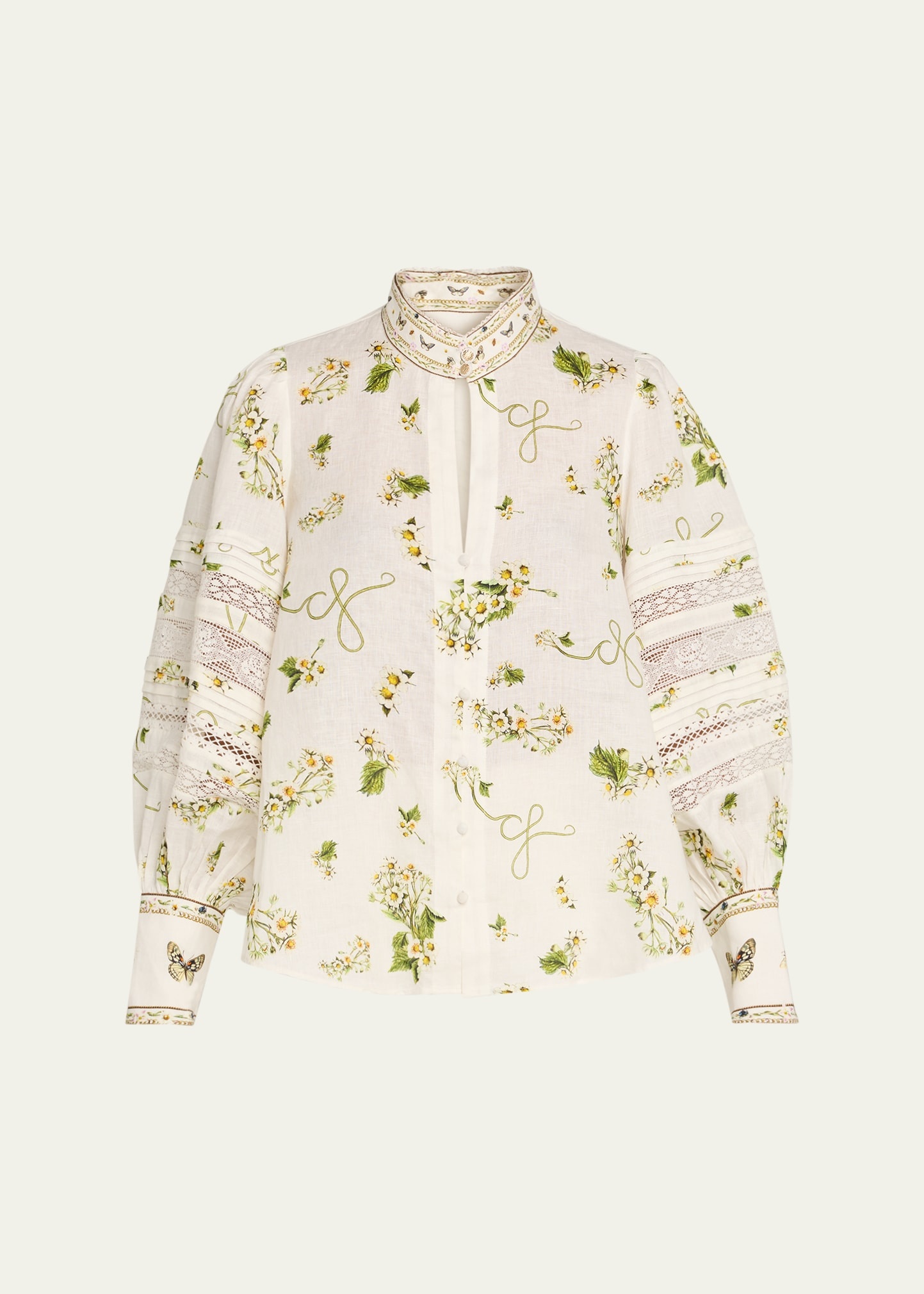 Botanical Utopia Buttoned Collar Blouse - 1