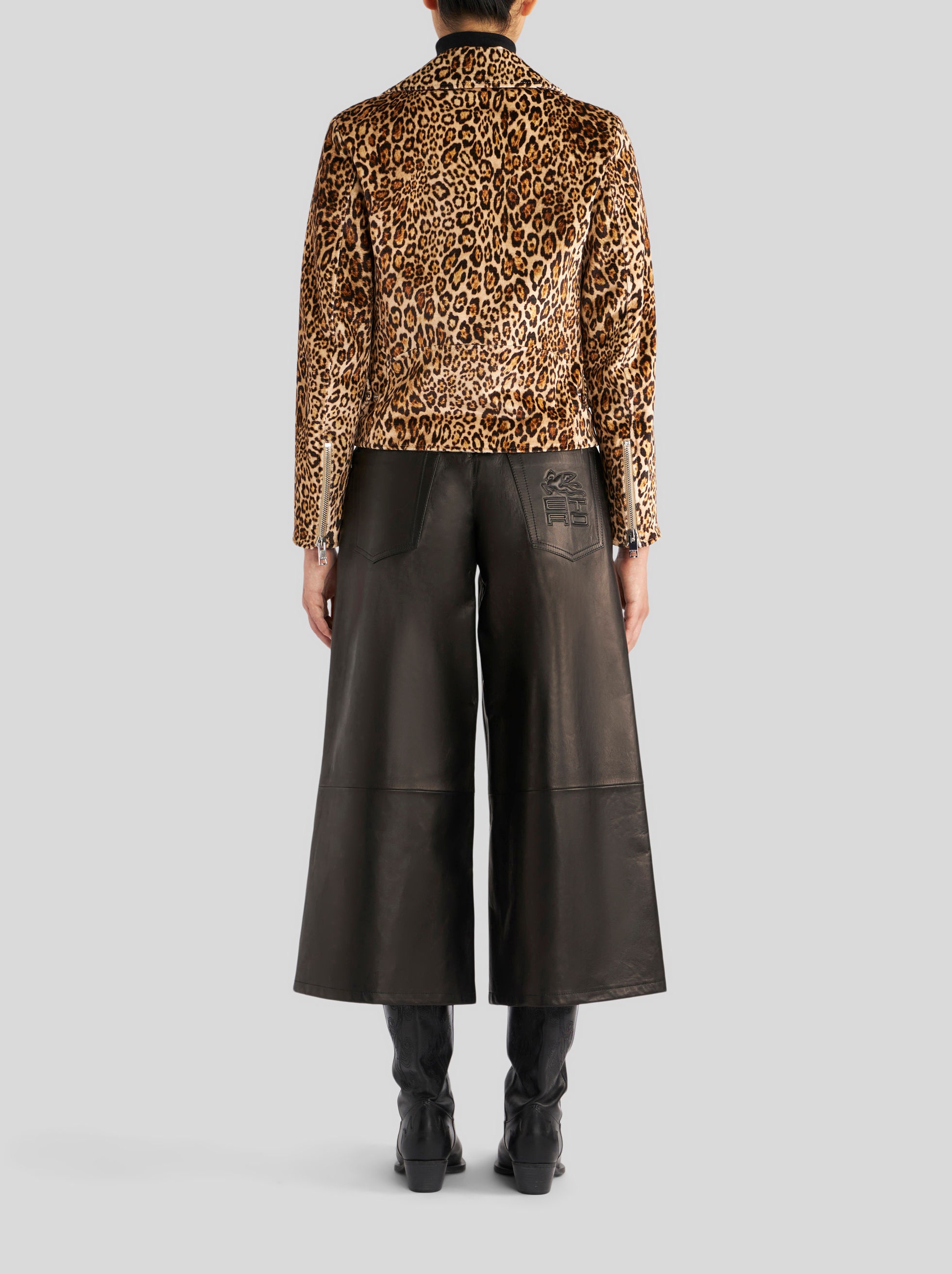 BIKER JACKET WITH ANIMALIER PRINT - 4