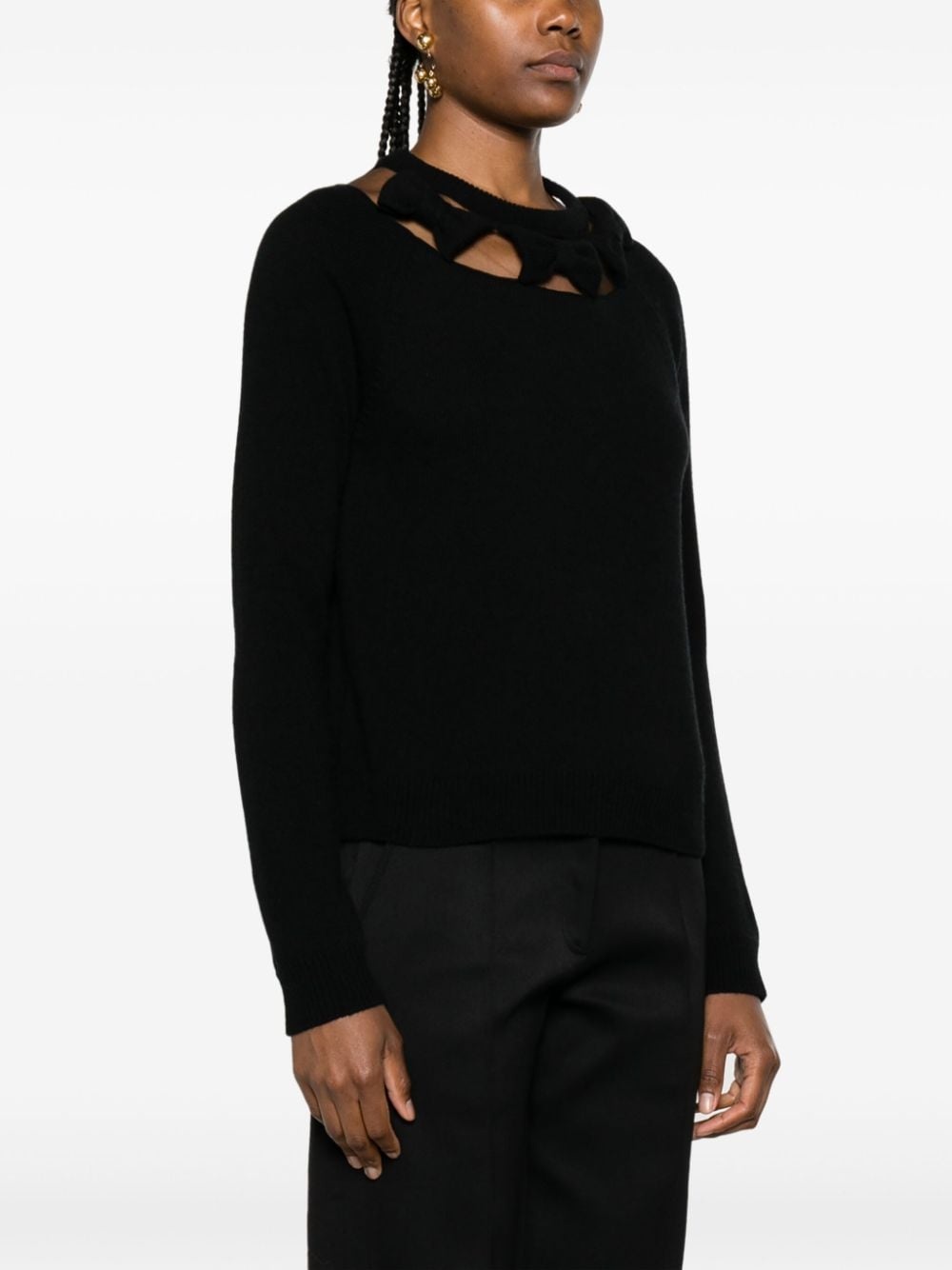 cut-out virgin-wool jumper - 3