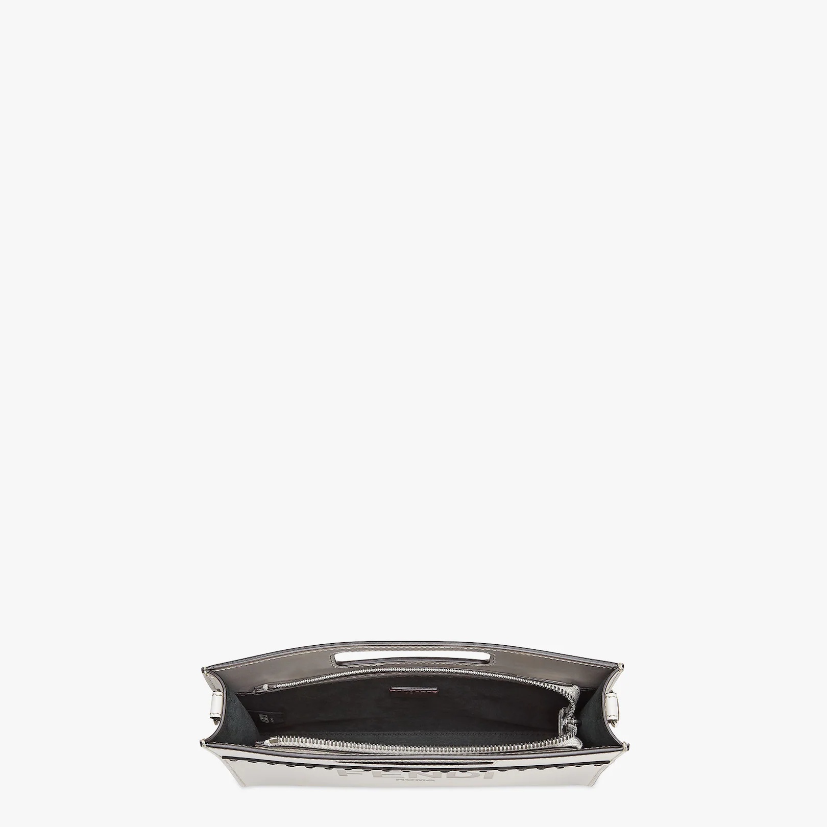 Light gray leather shopper - 4