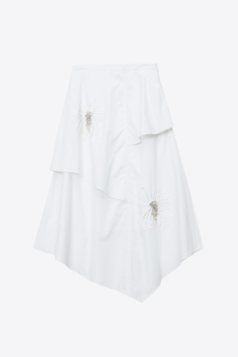 Layered Skirt with Floral Appliqué 7