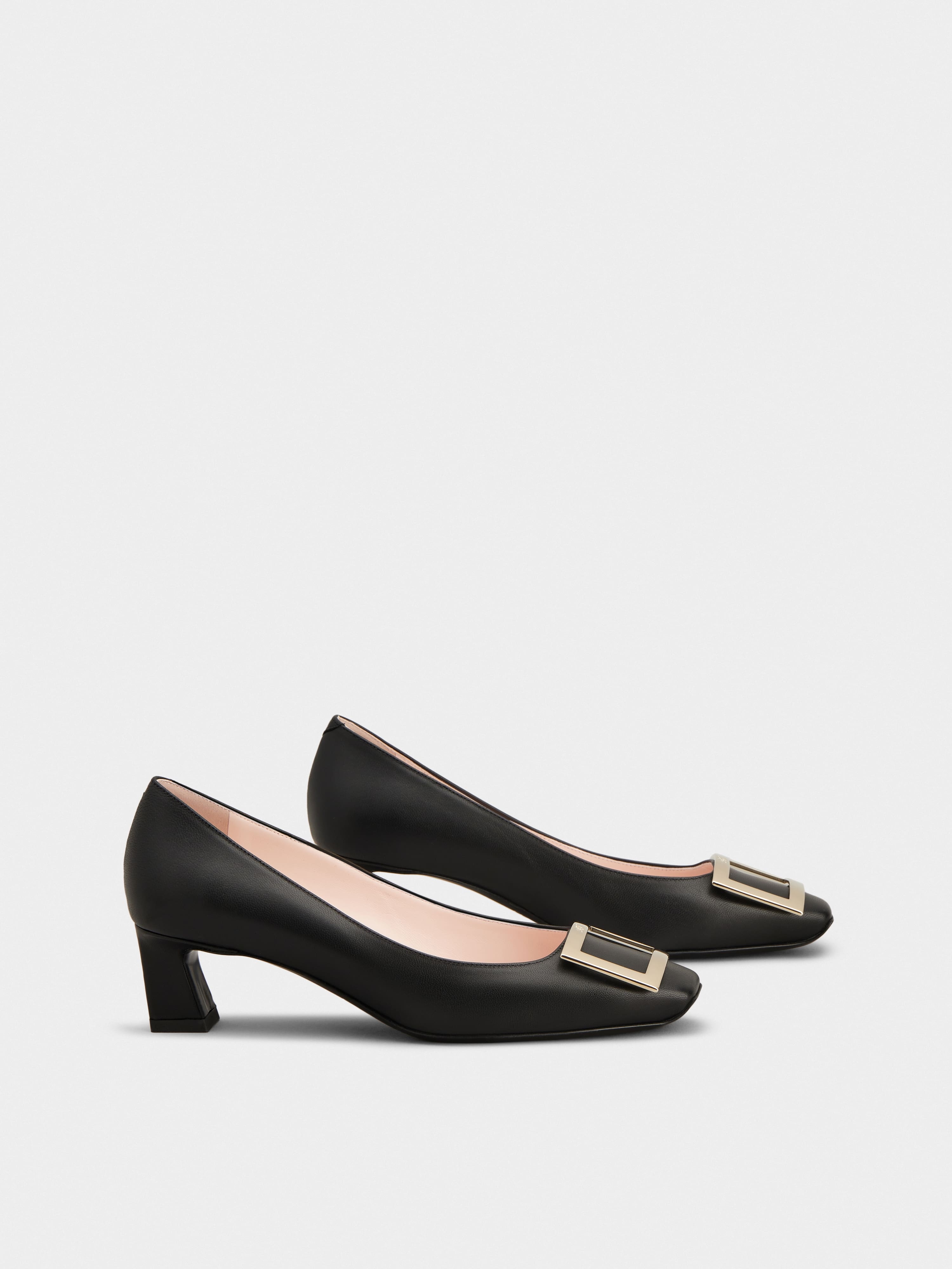 Trompette Metal Buckle Pumps in Nappa Leather - 2