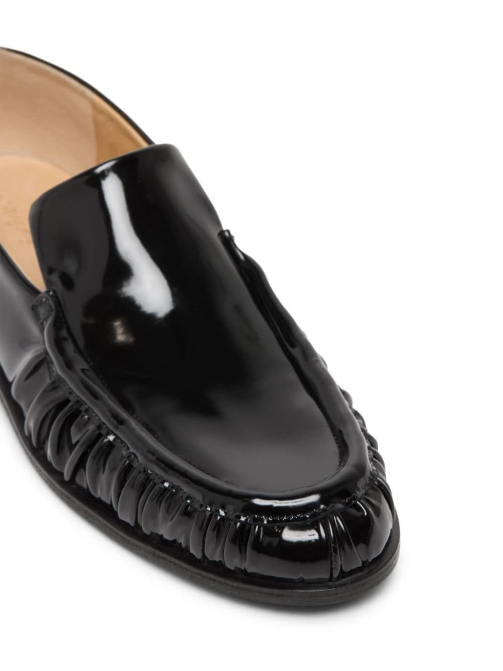 round-toe patent-leather loafers - 4