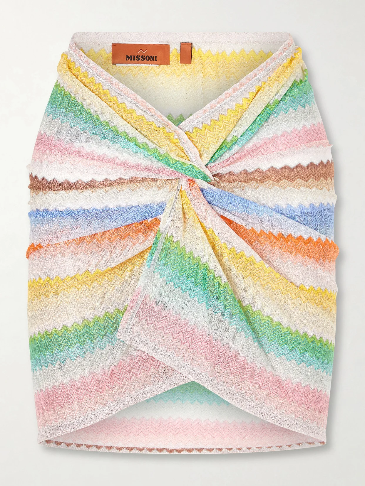 Striped Metallic Crochet-knit Mini Skirt - 1