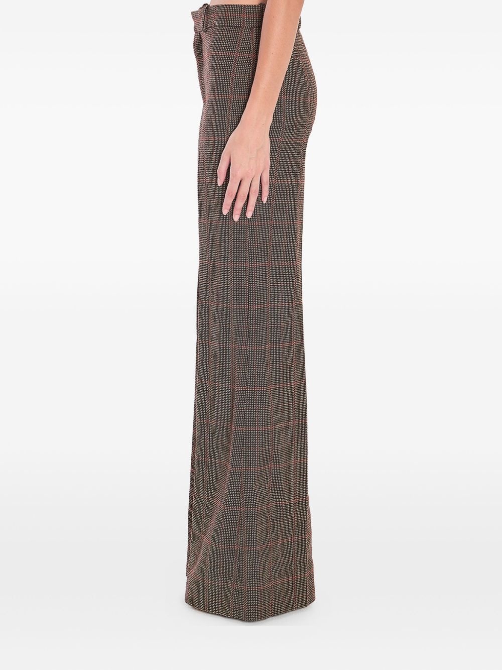 tailored checked wool trousers - 4