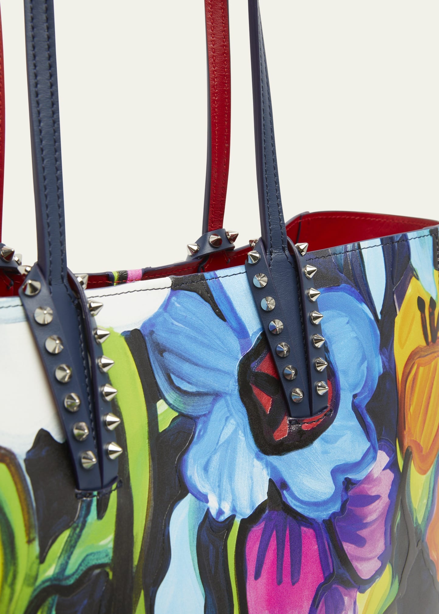 Cabata Small Tote Bag in Flower-Print Leather - 5