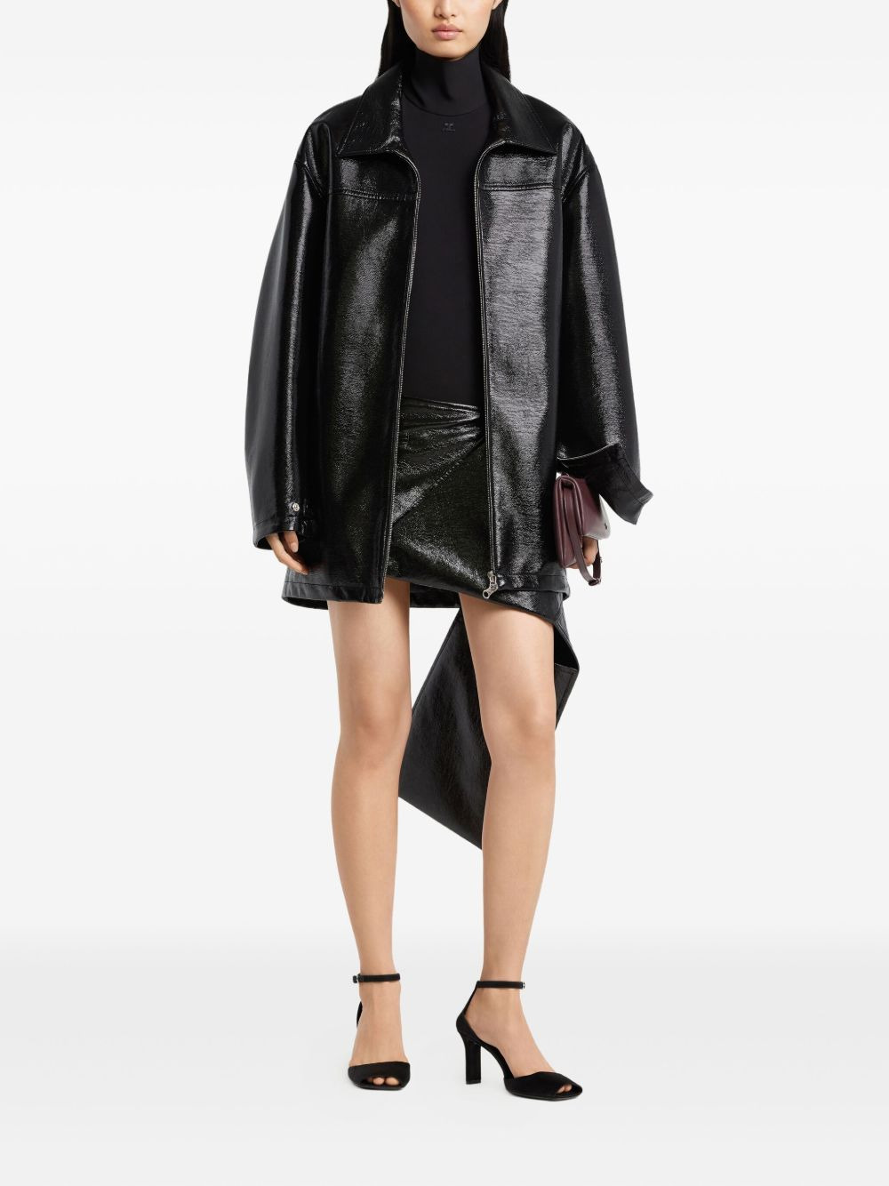 oversized vinyl jacket - 2