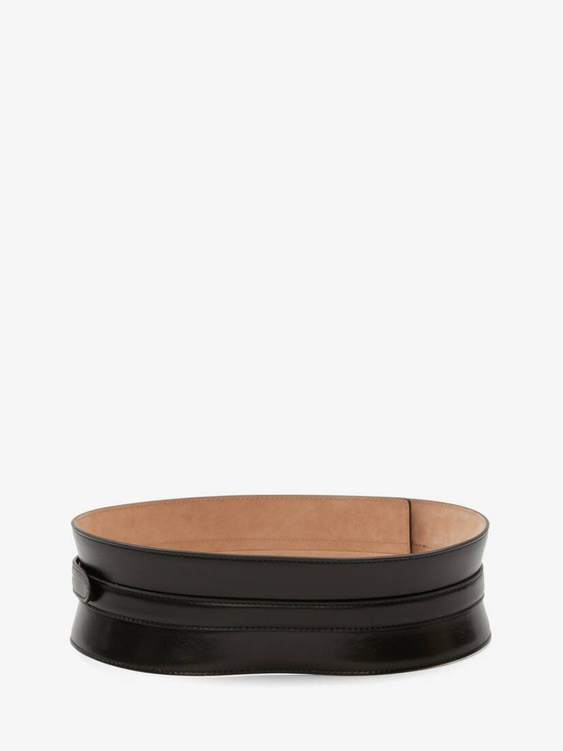 Alexander McQueen Hook Waist Belt in Black outlook