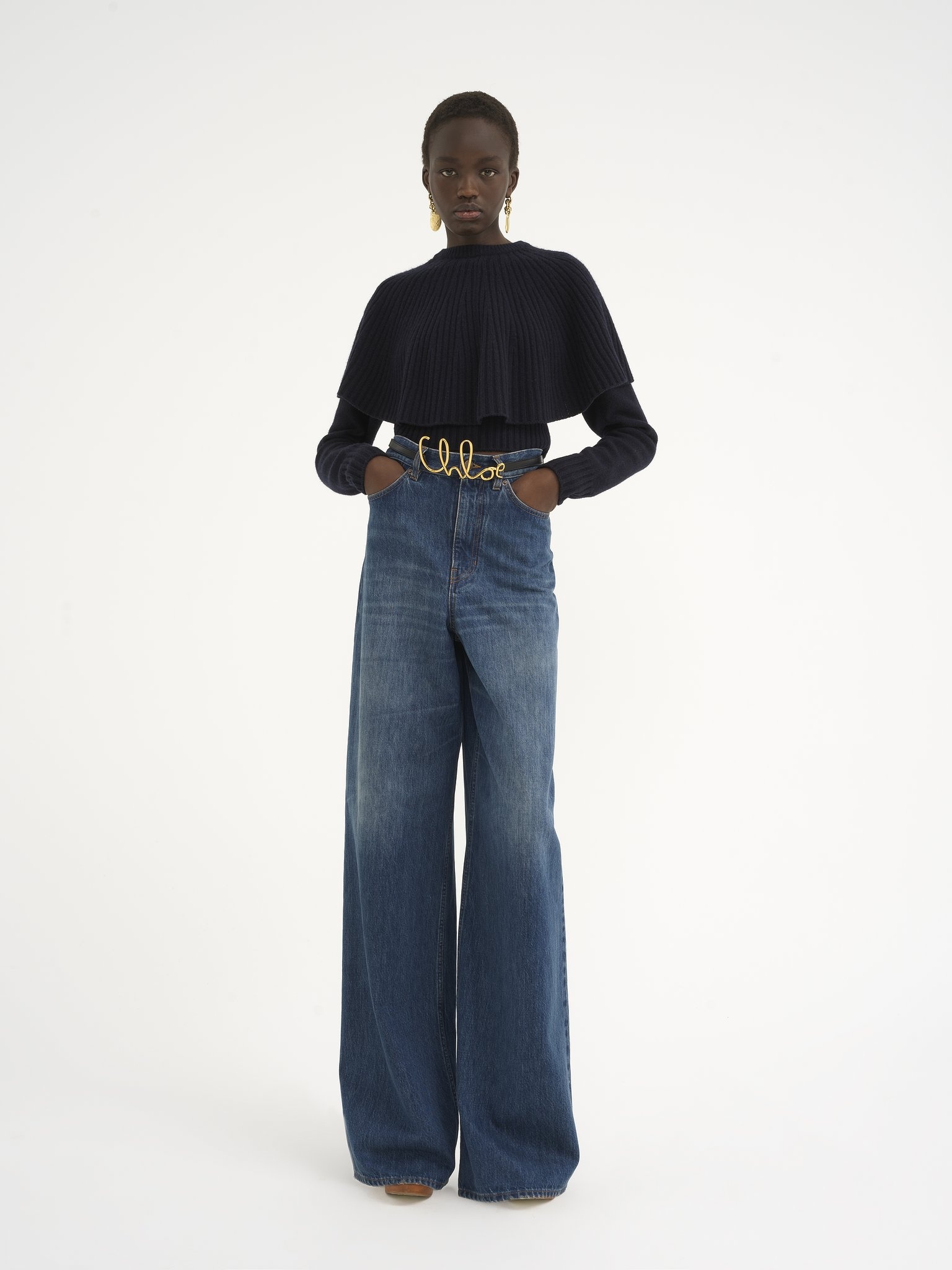 CAPE SWEATER IN WOOL & CASHMERE - 3