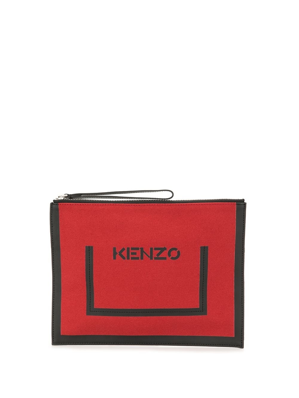 logo print clutch bag - 1