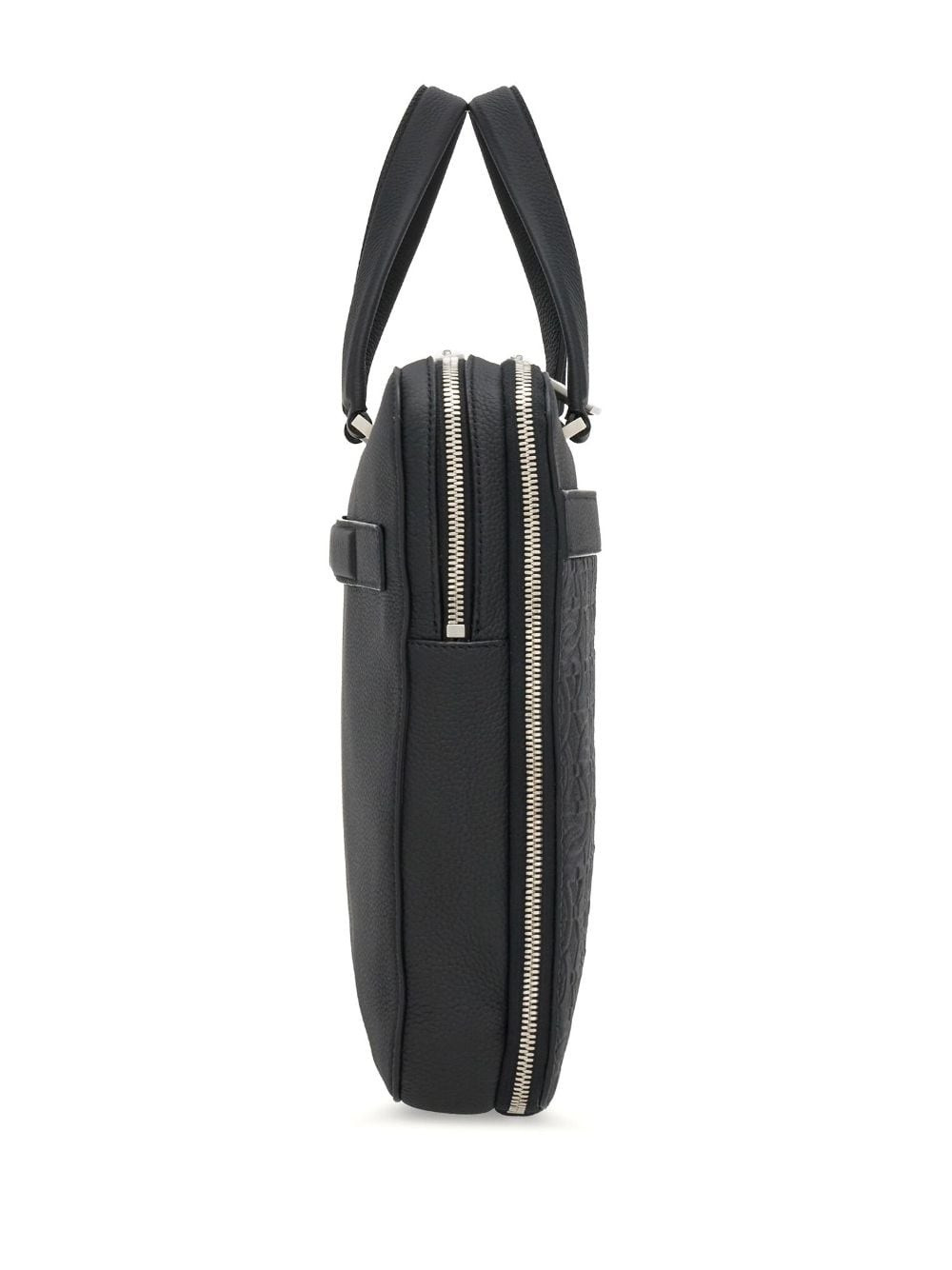 monogram-embossed leather briefcase - 4