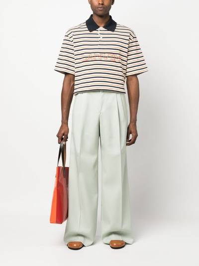 Lanvin logo-embroidered striped polo shirt outlook