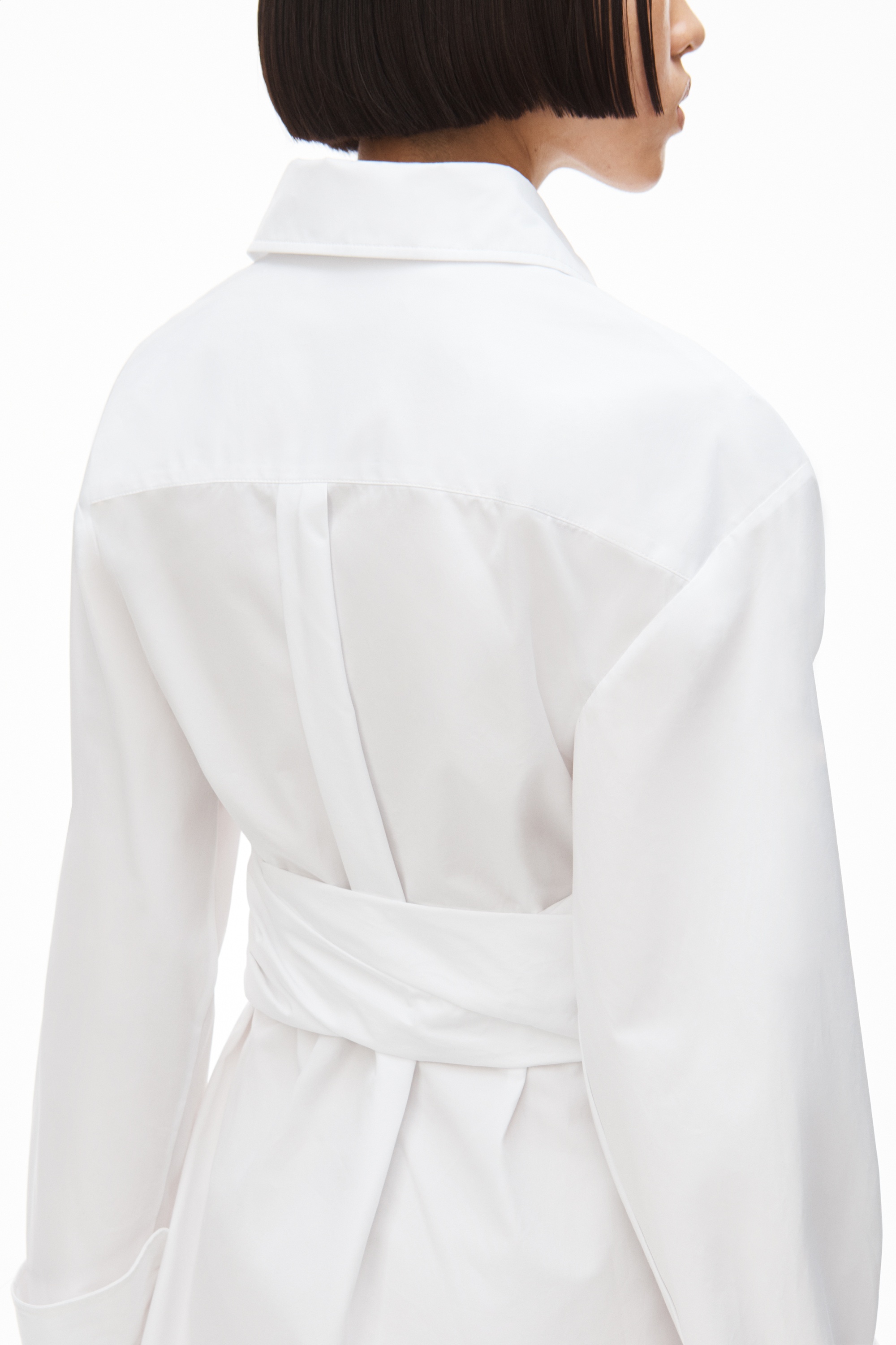 RUCHED HOURGLASS DRESS IN COTTON POPLIN - 6
