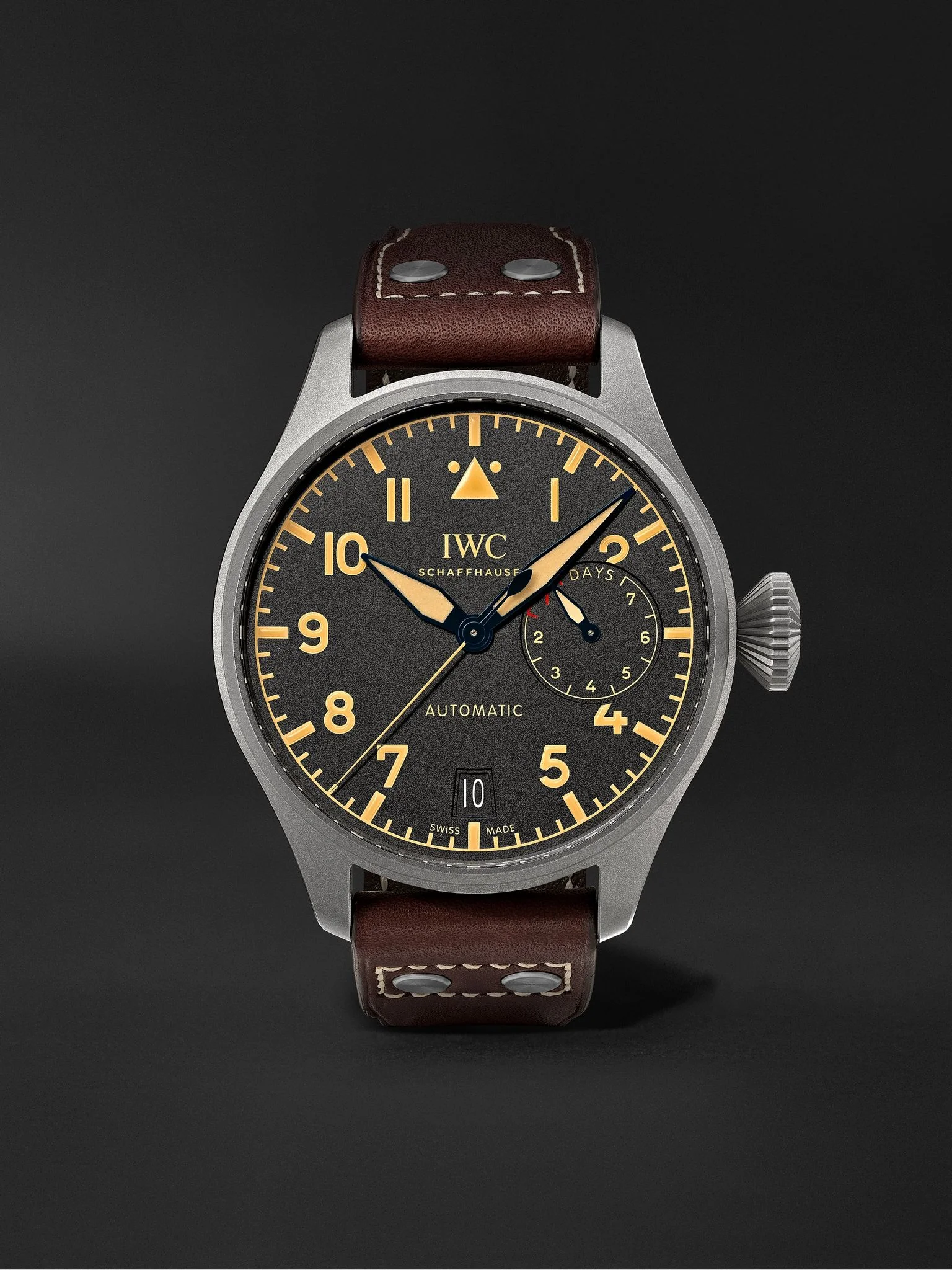 Big Pilot's Heritage Automatic 46.2mm Titanium and Leather Watch, Ref. No. IW501004 Black - 1
