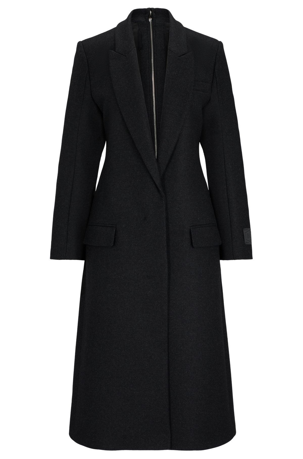 WOOL-BLEND TAILORED COAT WITH BACK ZIP DETAIL - 1