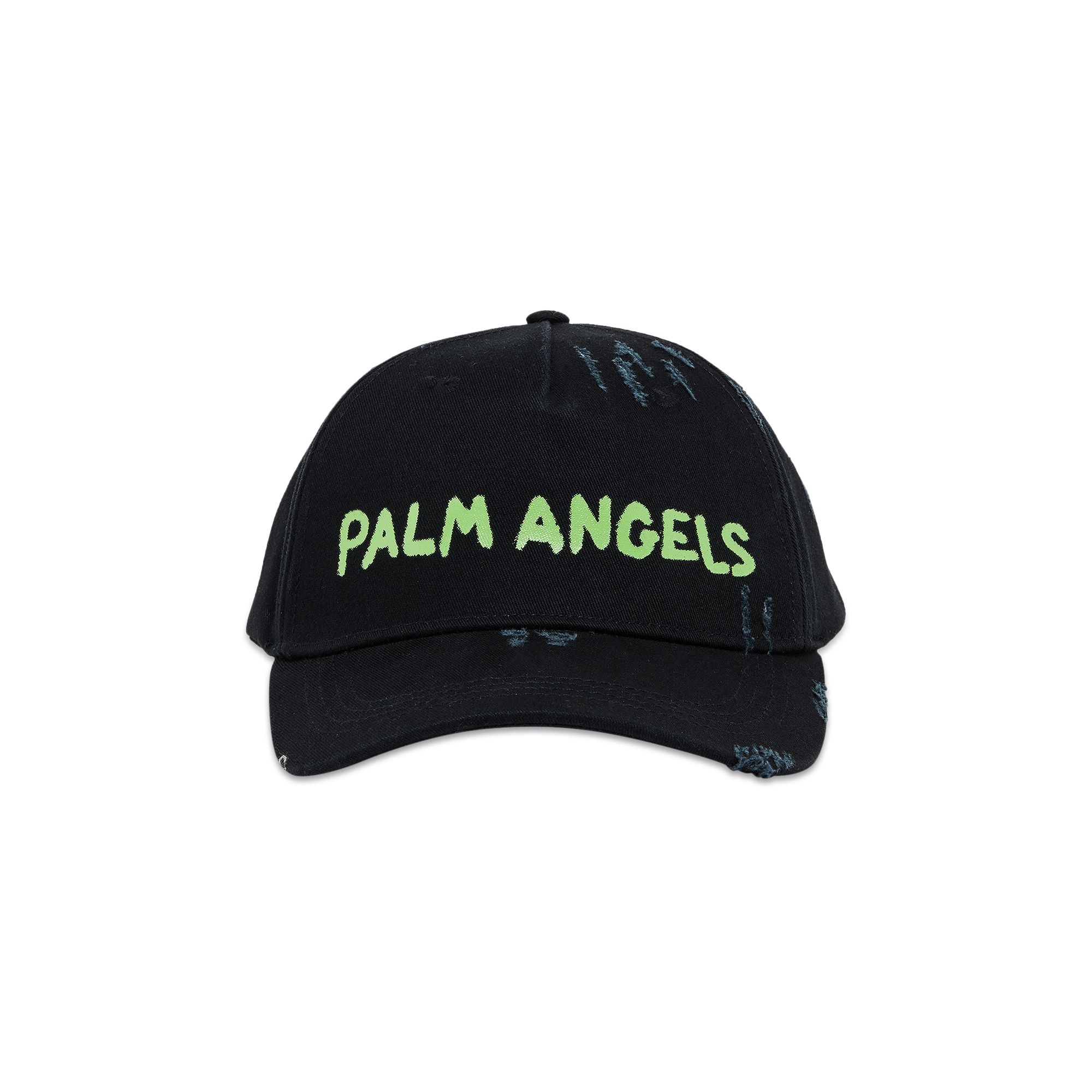 Palm Angels Seasonal Logo Cap 'Black/Green Fluorescent' - 1