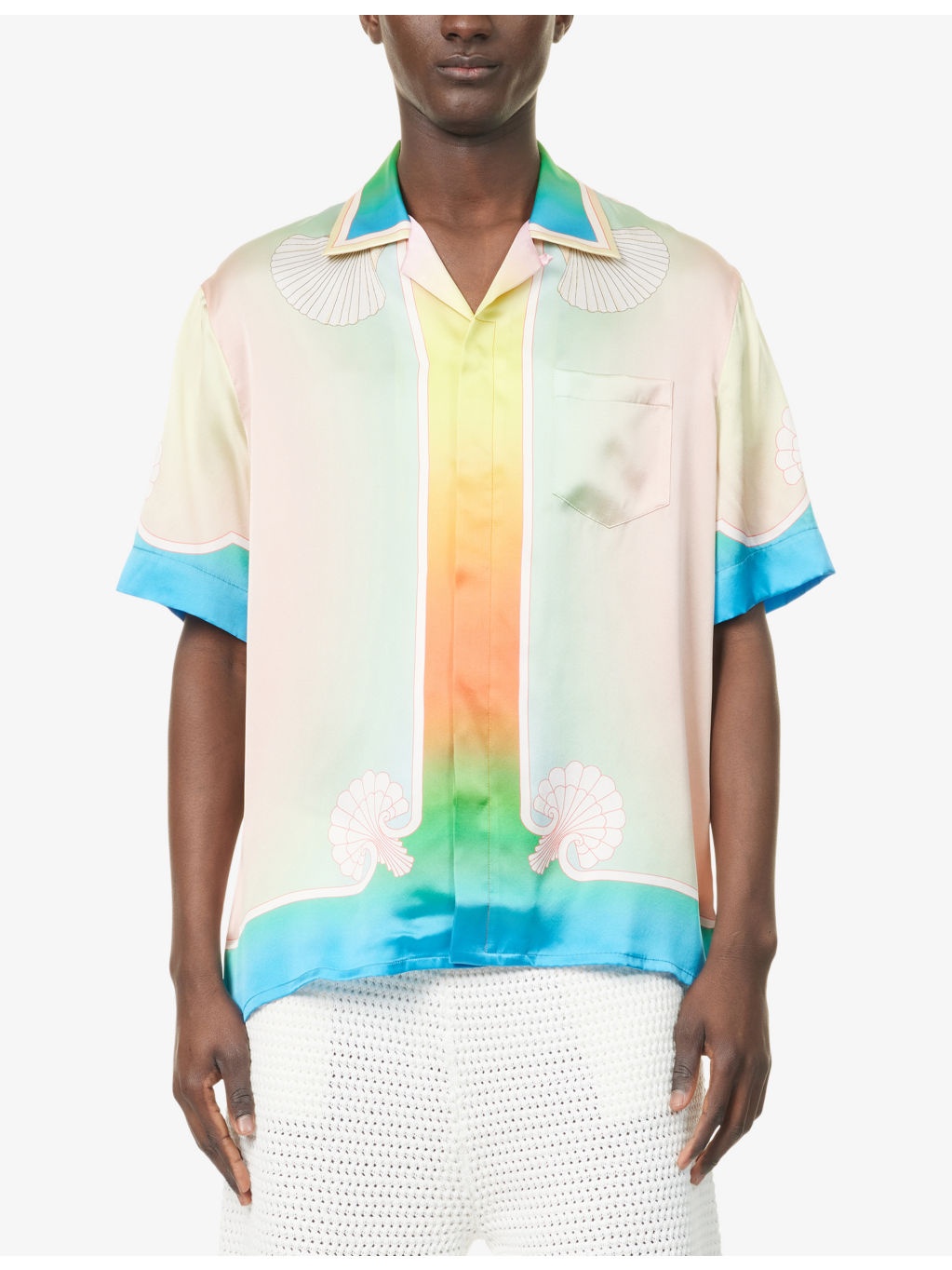 Lucid Dreams Cuban-Collar Short-Sleeve Silk Shirt - 3