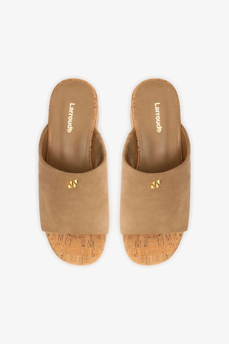 Charli Mule In Peanut Suede 7