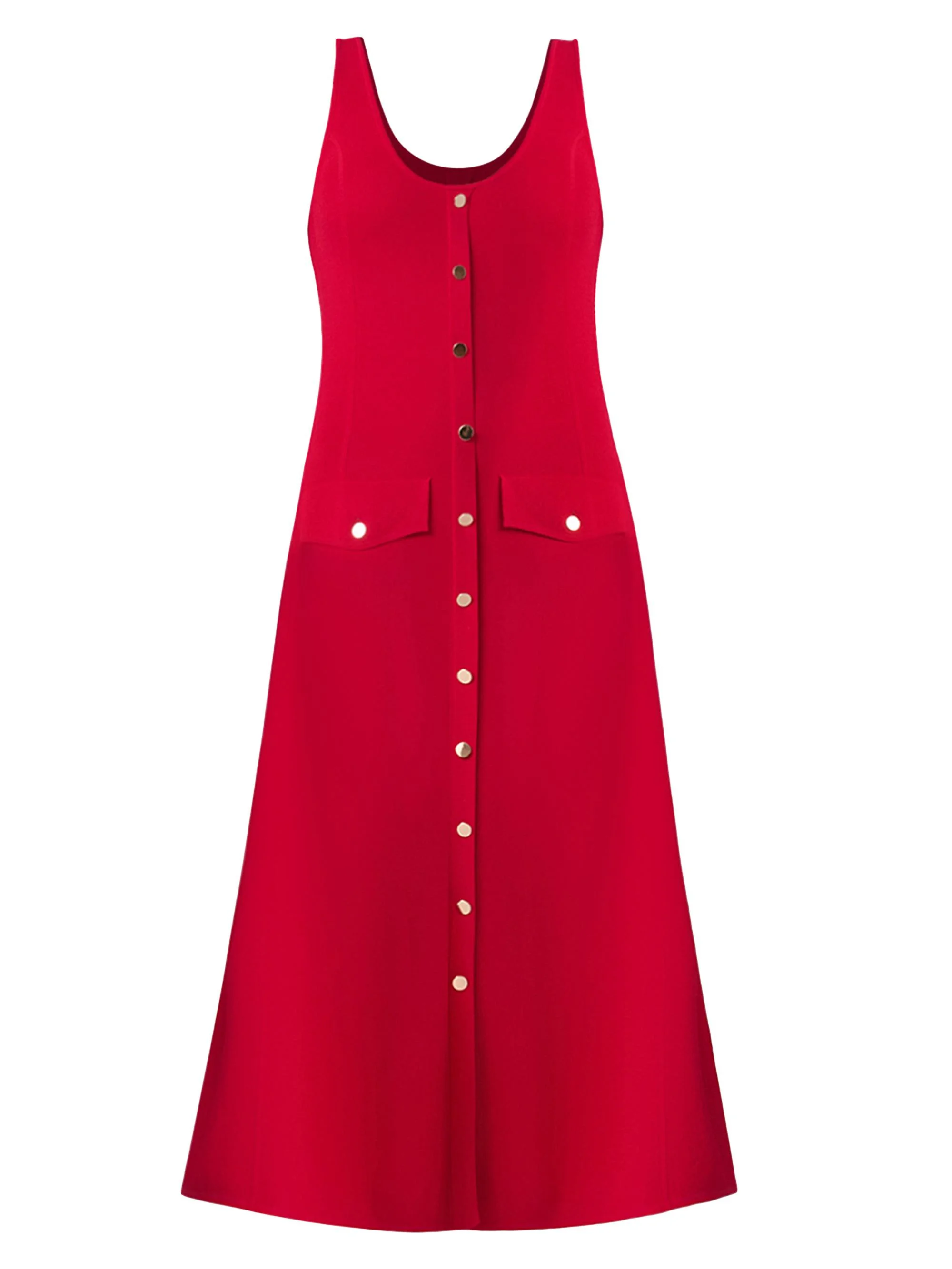 Women's Martha Button-Front Midi-Dress - Cherry - 1