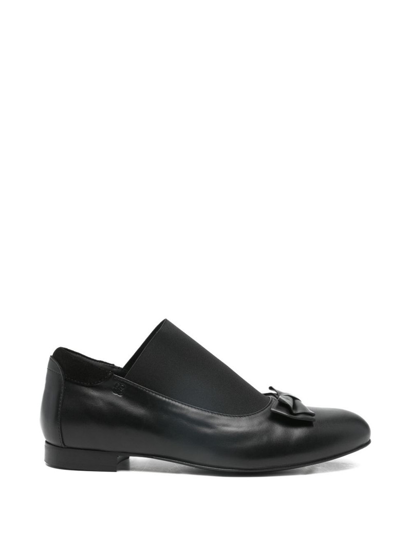 elastic bow-detail loafers 1