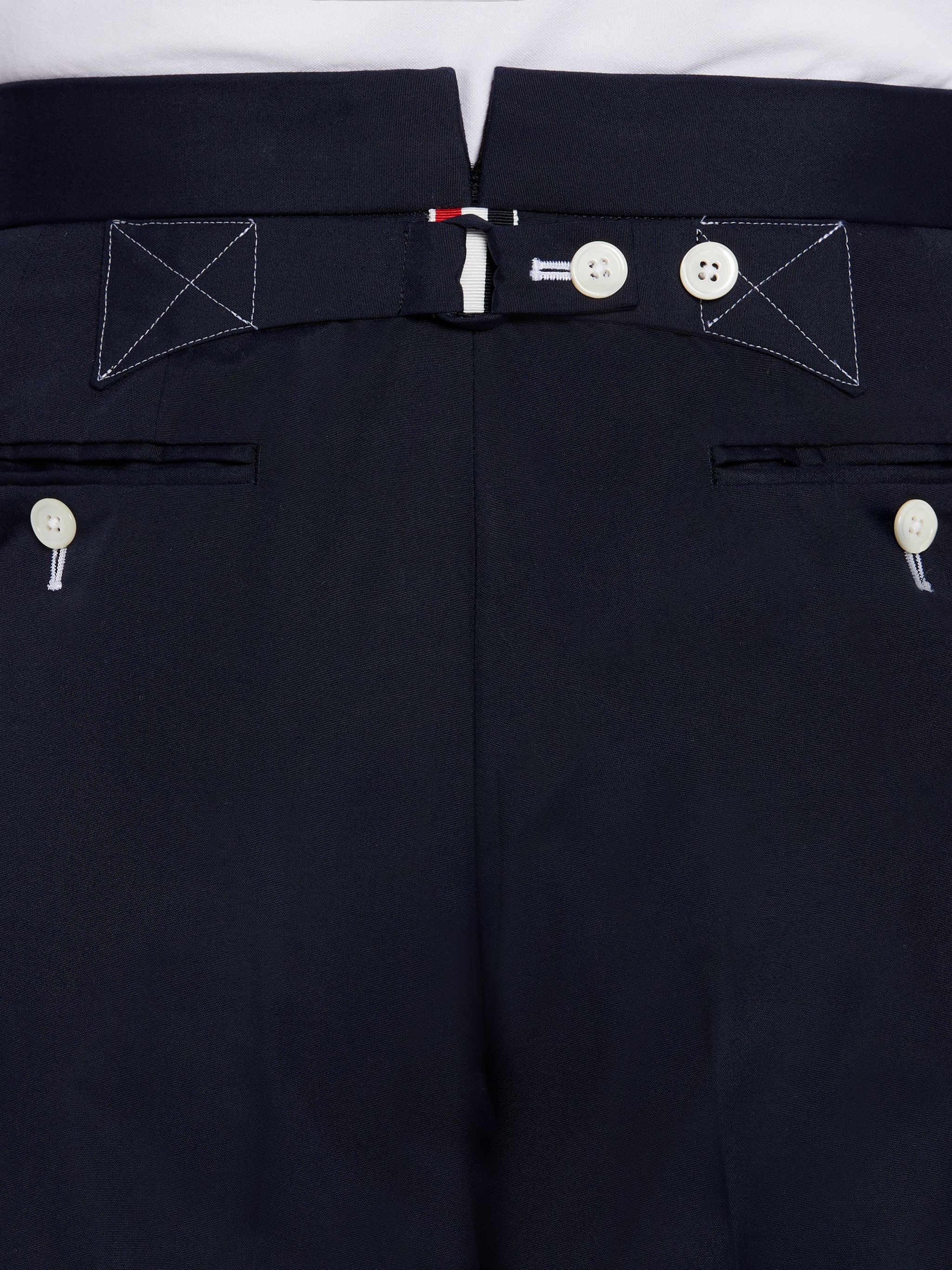 Navy Cotton Typewriter Cloth Double Needle Stitch Classic Shorts - 6
