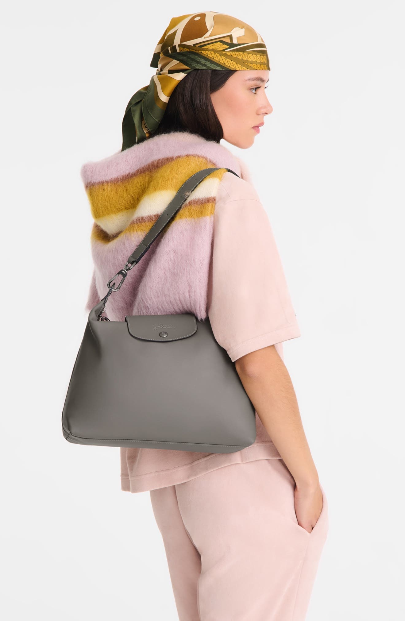 Longchamp Medium Le Pliage Xtra Leather Hobo Bag in Turtledove at Nordstrom - 2
