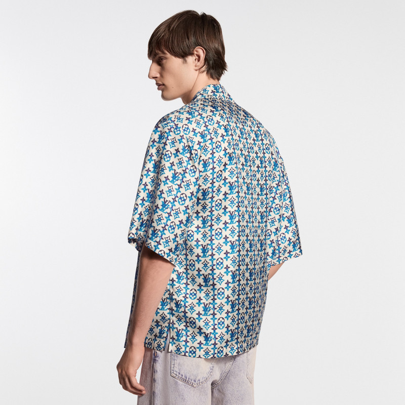 Monogram Printed Silk Short-Sleeved Shirt 5