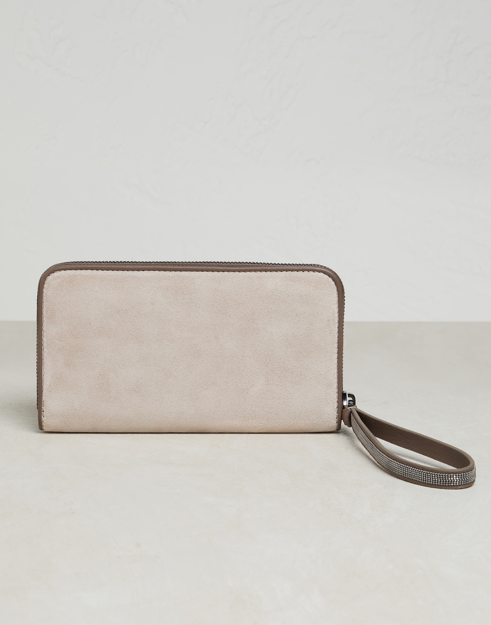 Suede wallet with precious zipper pull - 2