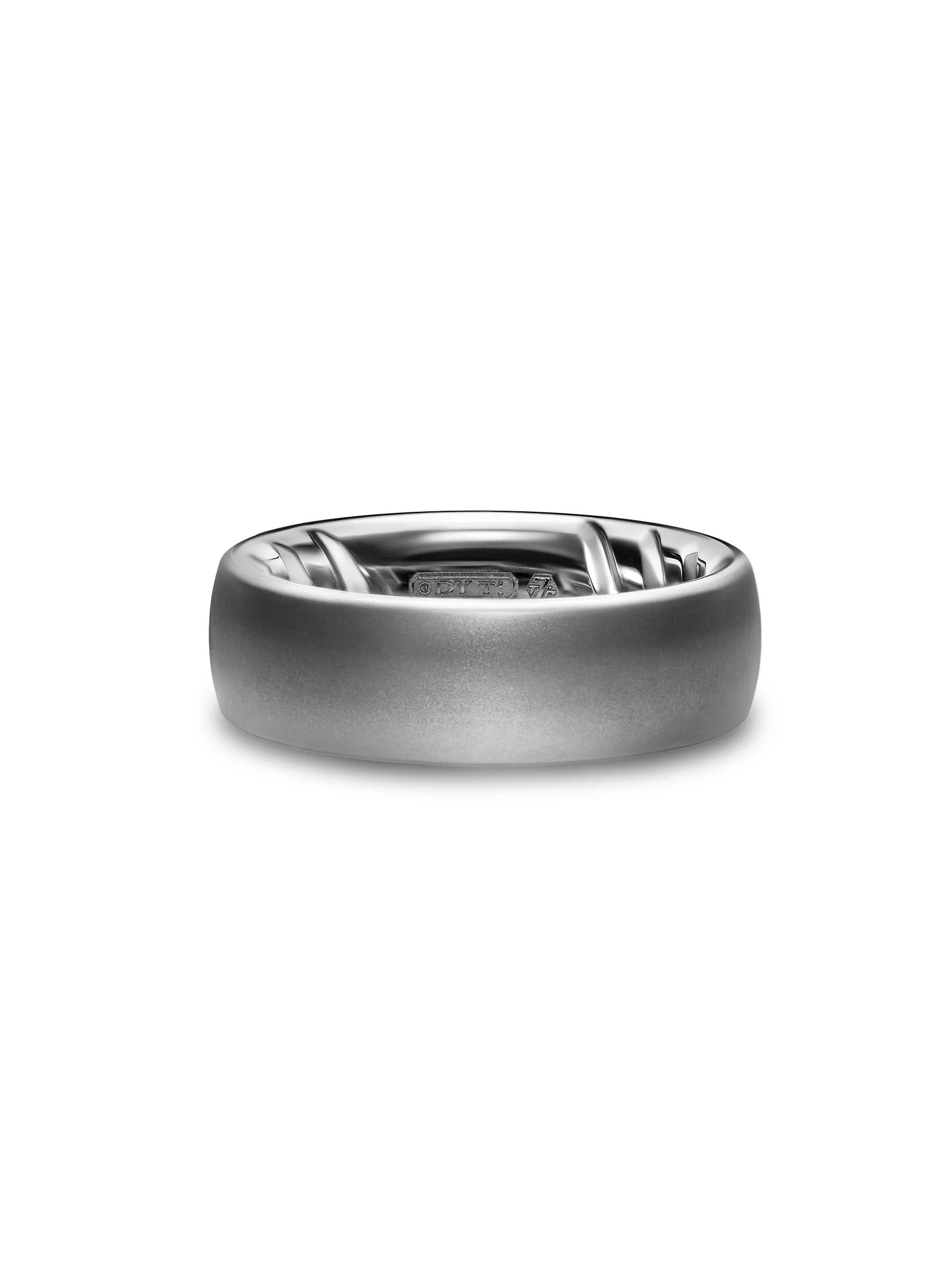 Men's Streamline Band Ring in Anthracite Titanium, 7.6MM - Silver - 1