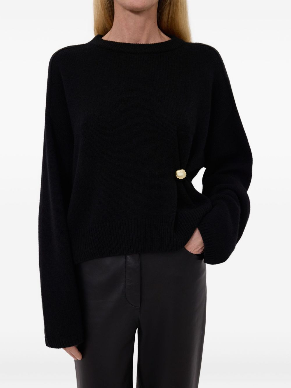 Bill draped metallic-ornament sweater - 5