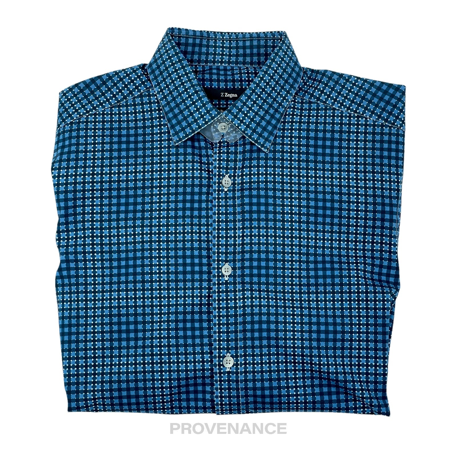 Z Zegna Button Down Shirt - Blue - 1