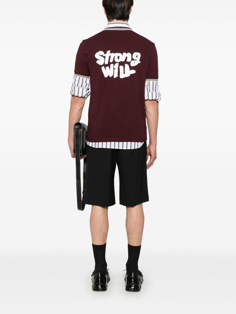 Comme des Garçons SHIRT x Fred Perry slogan-print polo shirt outlook