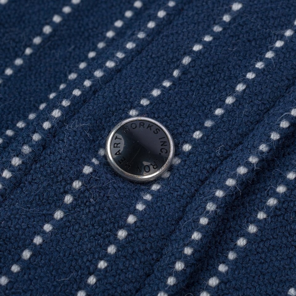 IHSH-401-NAV 12oz Ultra Heavy Flannel Chalk Stripe Western Shirt - Navy - 9