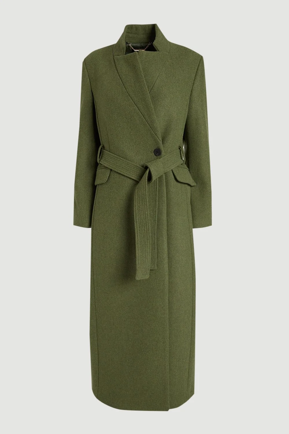 Wool Investment Notch Neck Tailored Maxi Coat - 1