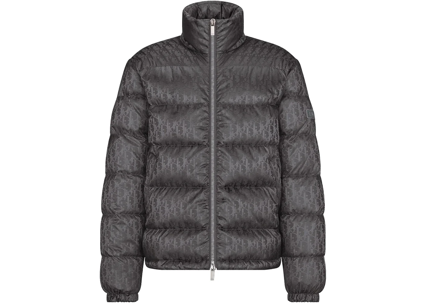 Dior Oblique Down Jacket Gray Nylon Jacquard - 1