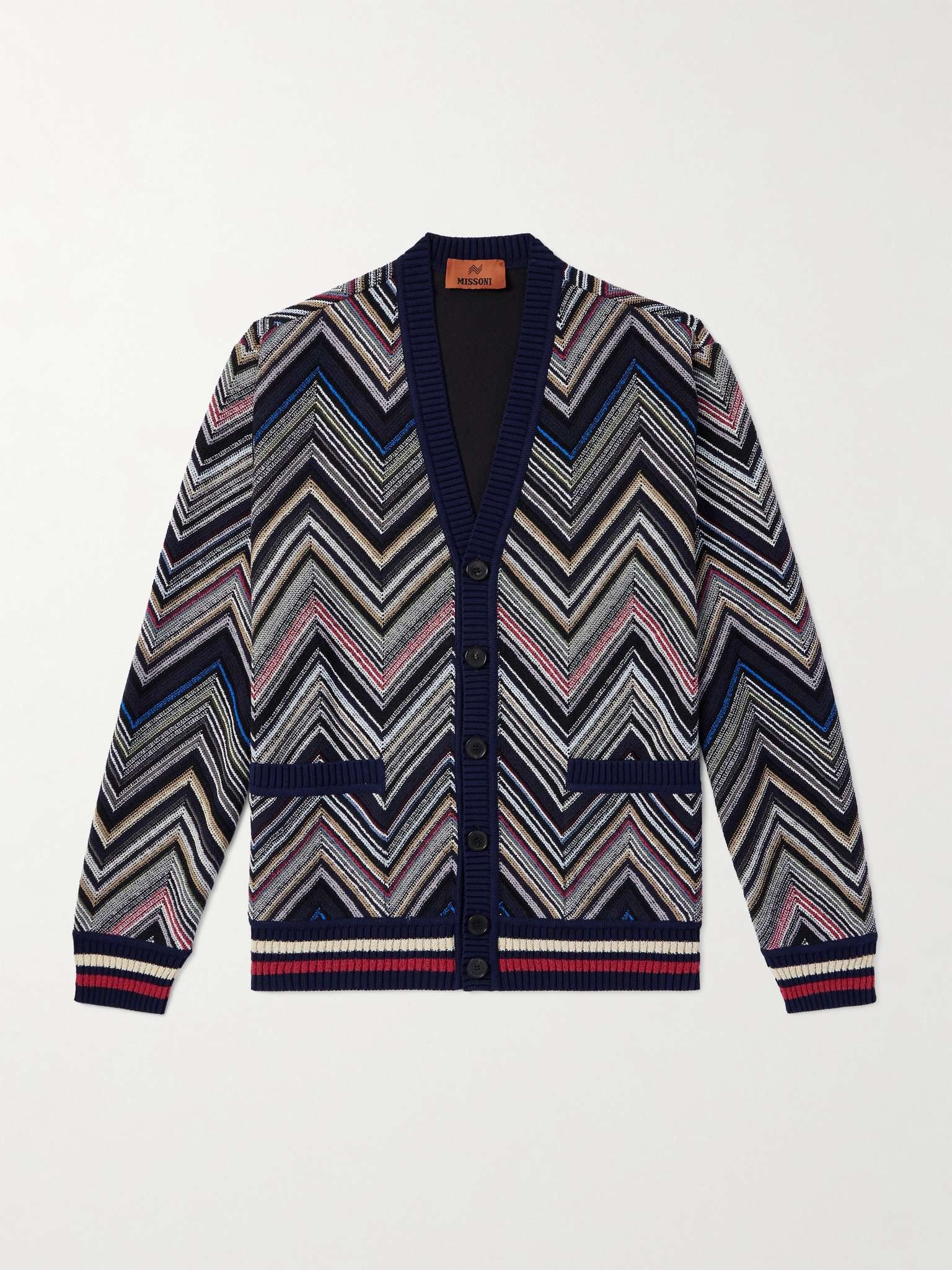 Striped Crochet-Knit Cotton-Blend Cardigan - 1