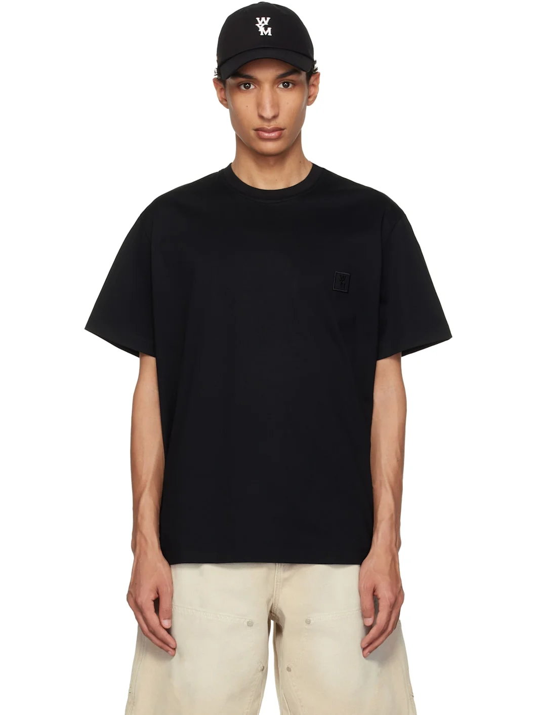 Black Cotton Back Logo T-shirt - 1