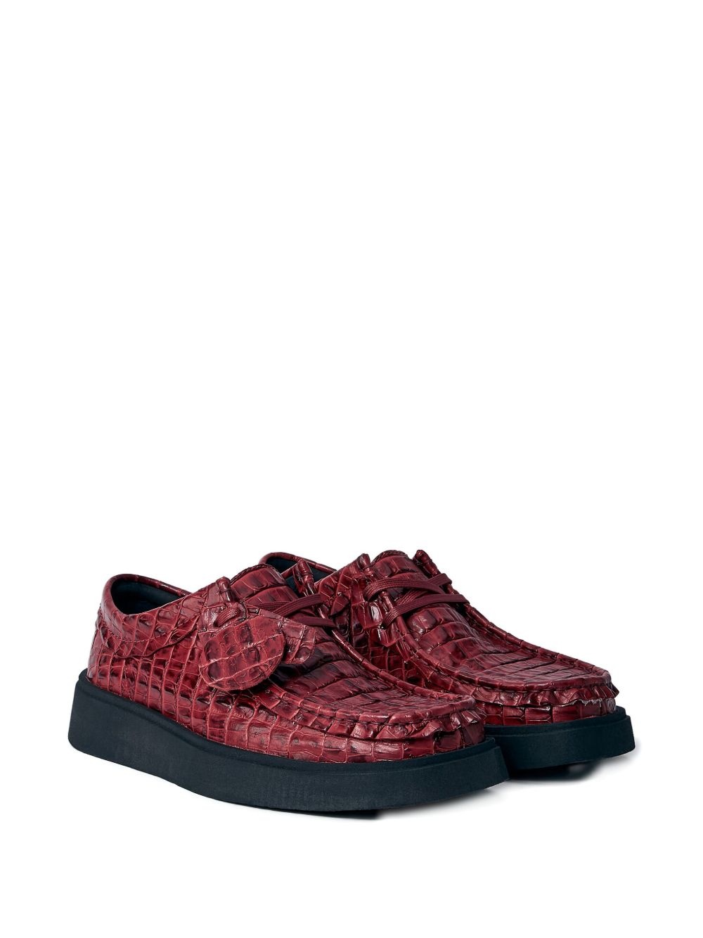 Torview croc-embossed lace-up shoes - 2