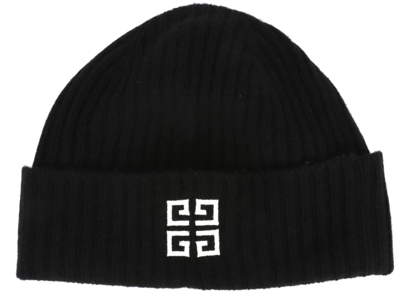 Givenchy Ribbed Embroidered Logo Beanie Black/White - 2
