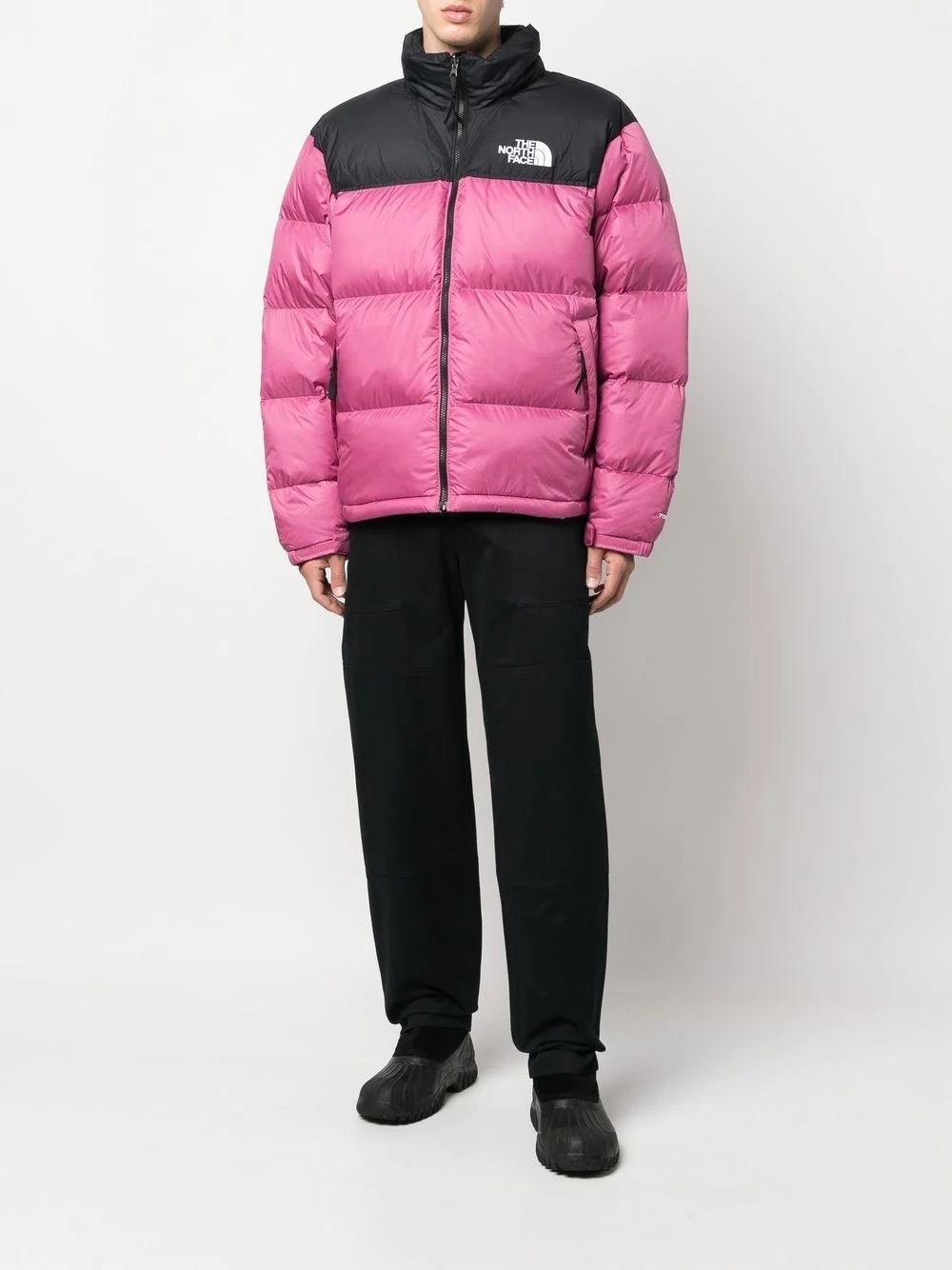 logo-print padded down jacket - 1