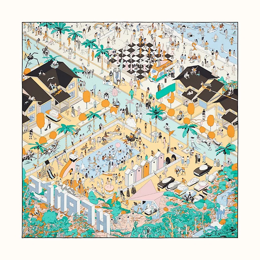 Hermes on The Beach scarf 90 - 1
