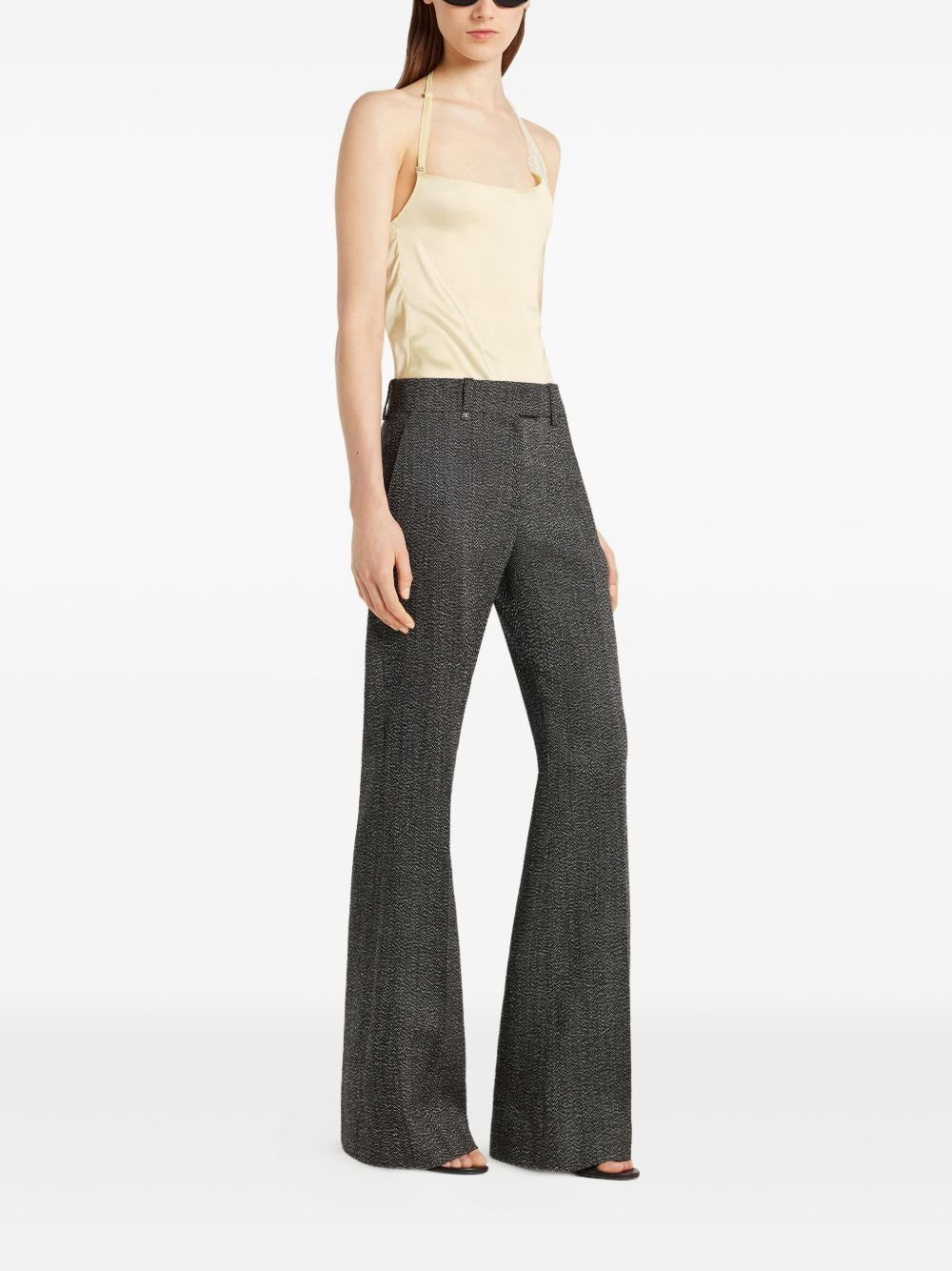 asymmetric lace-embellished top - 2