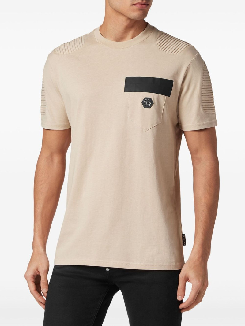 PHILIPP PLEIN logo-appliqué cotton T-shirt outlook