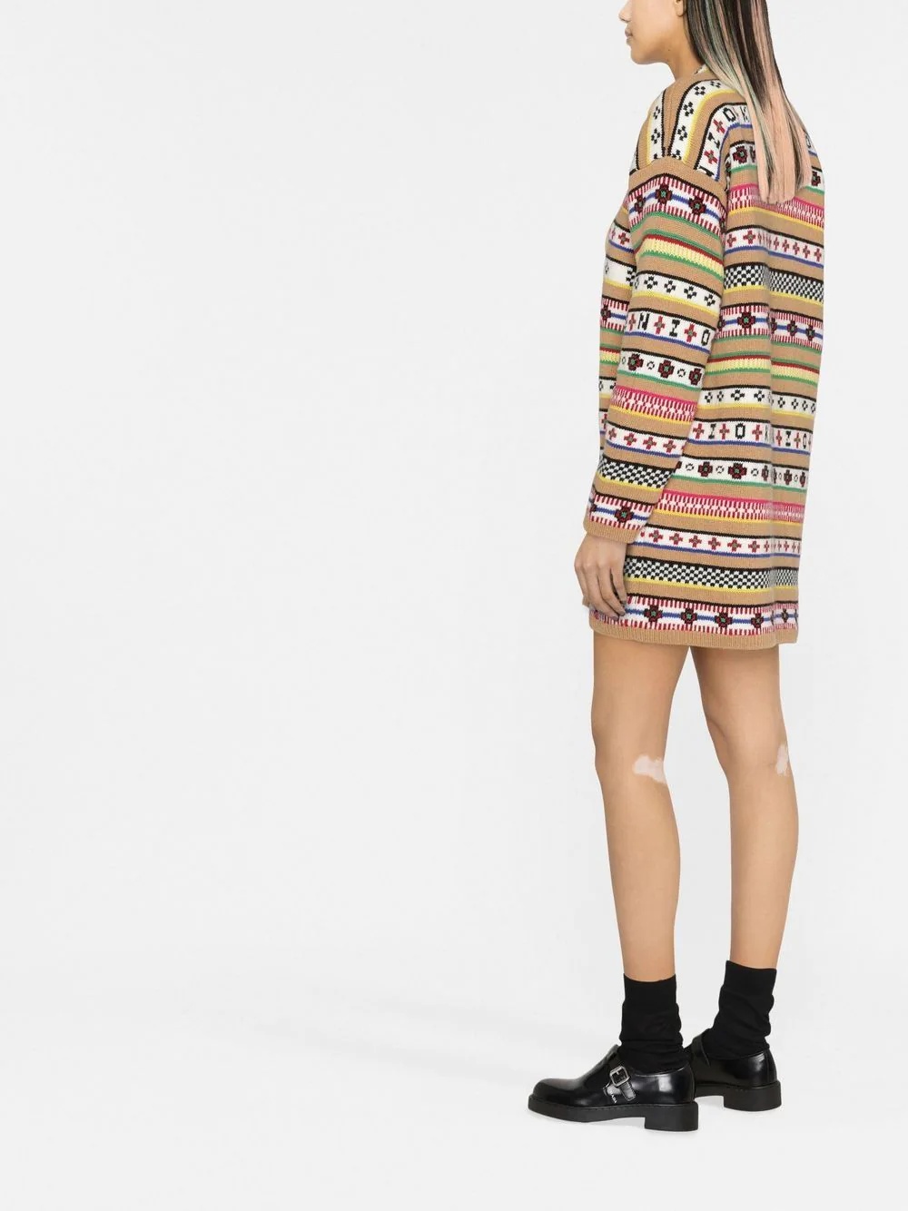 intarsia-knit jumper dress - 4