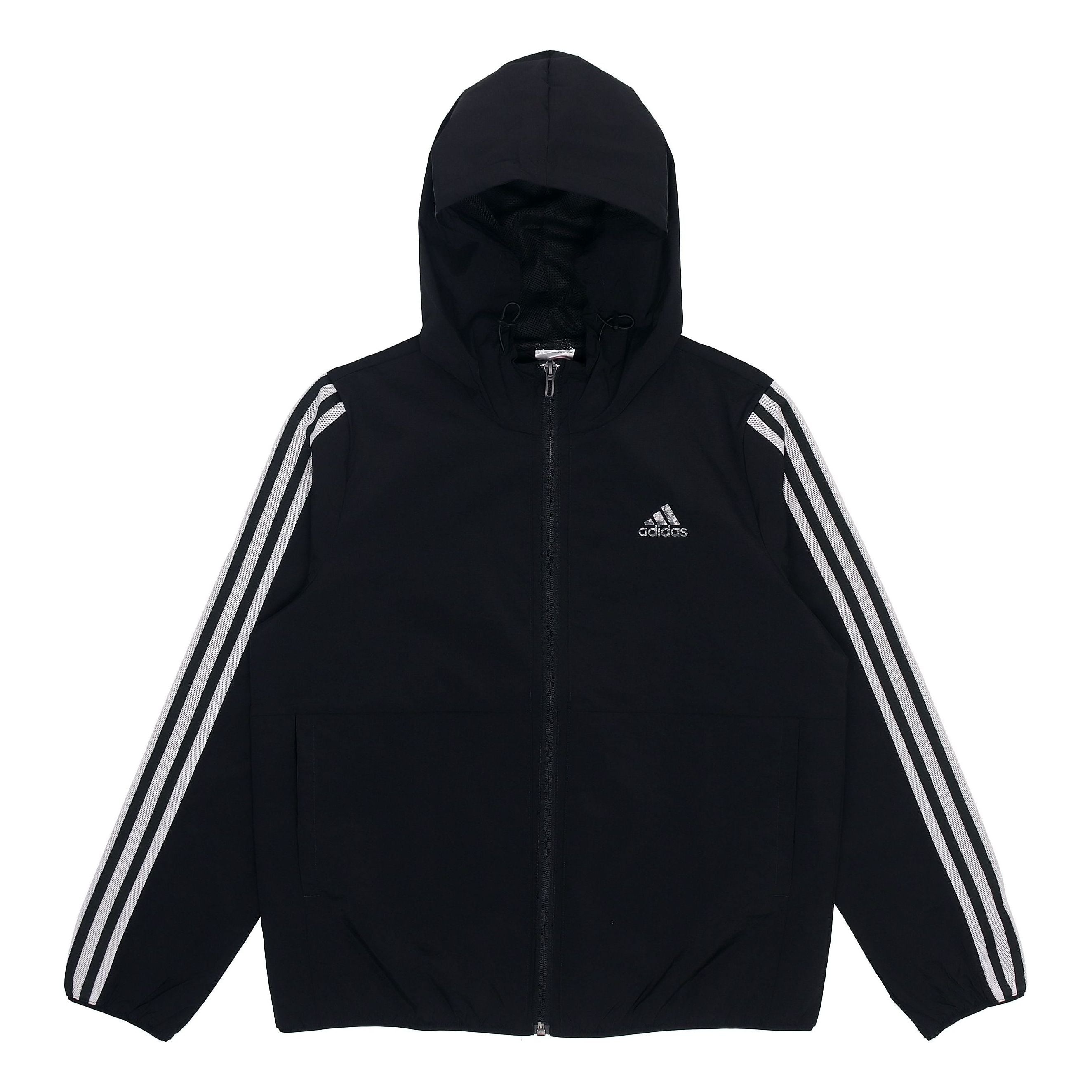 (WMNS) adidas Classic Stripe Woven Hooded Jacket Black GQ0596 - 1