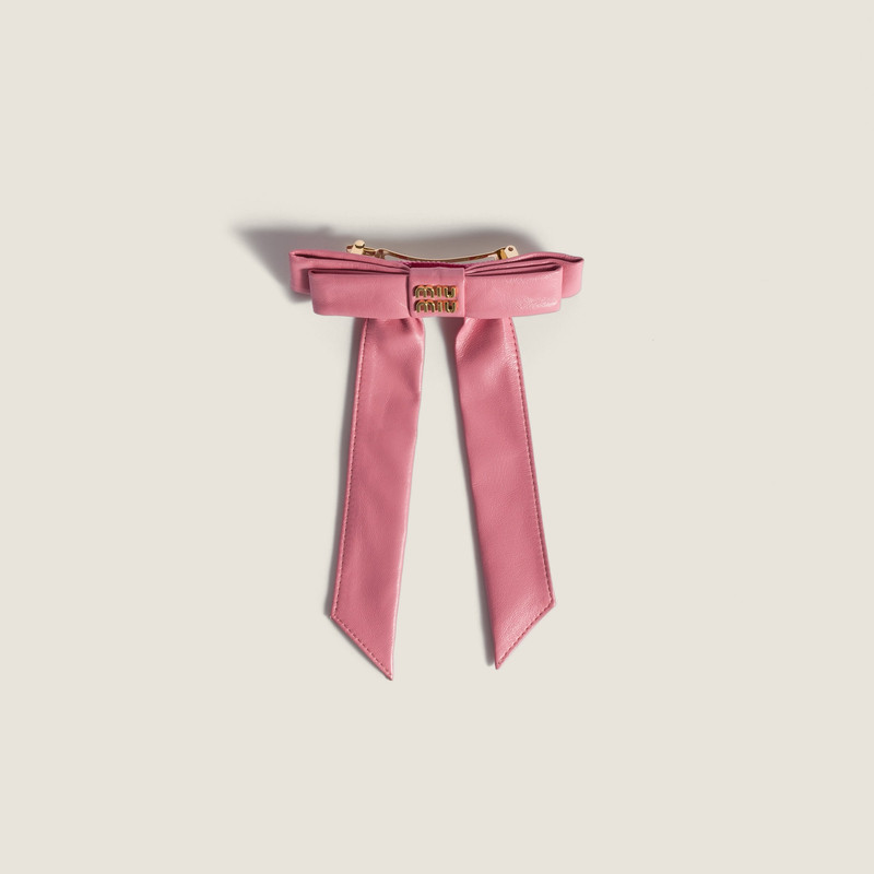 Leather bow hair clip 1