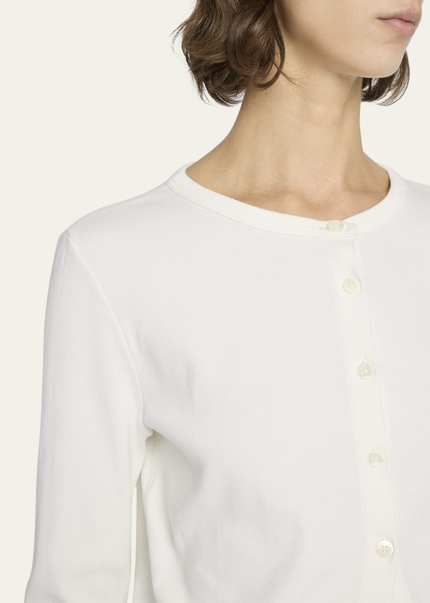 Gretas Cotton Crewneck Cardigan - 5