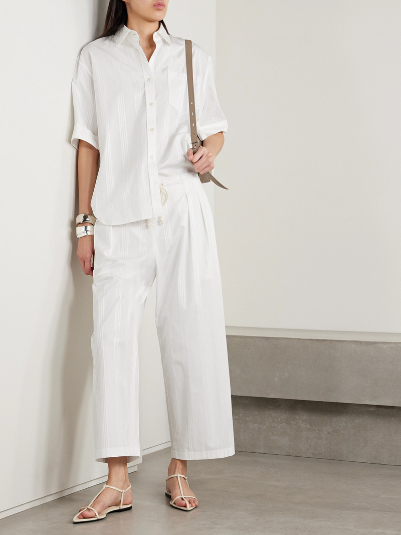 MARIA McMANUS Oversized Striped Organic Cotton-jacquard Shirt outlook