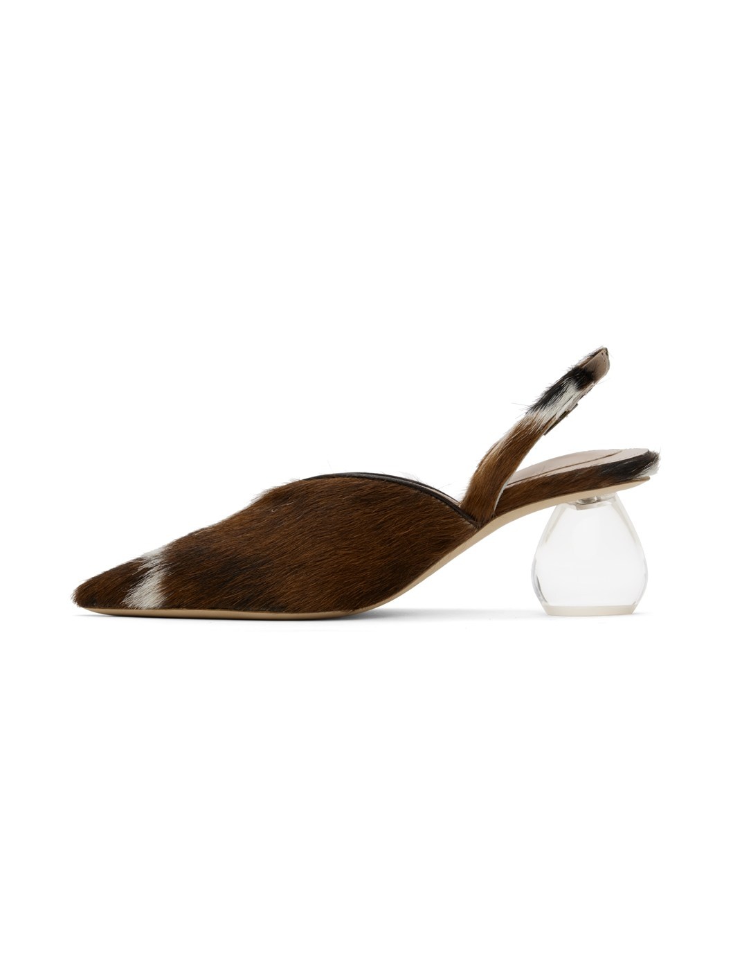 Brown Pointed Slingback Heels - 3