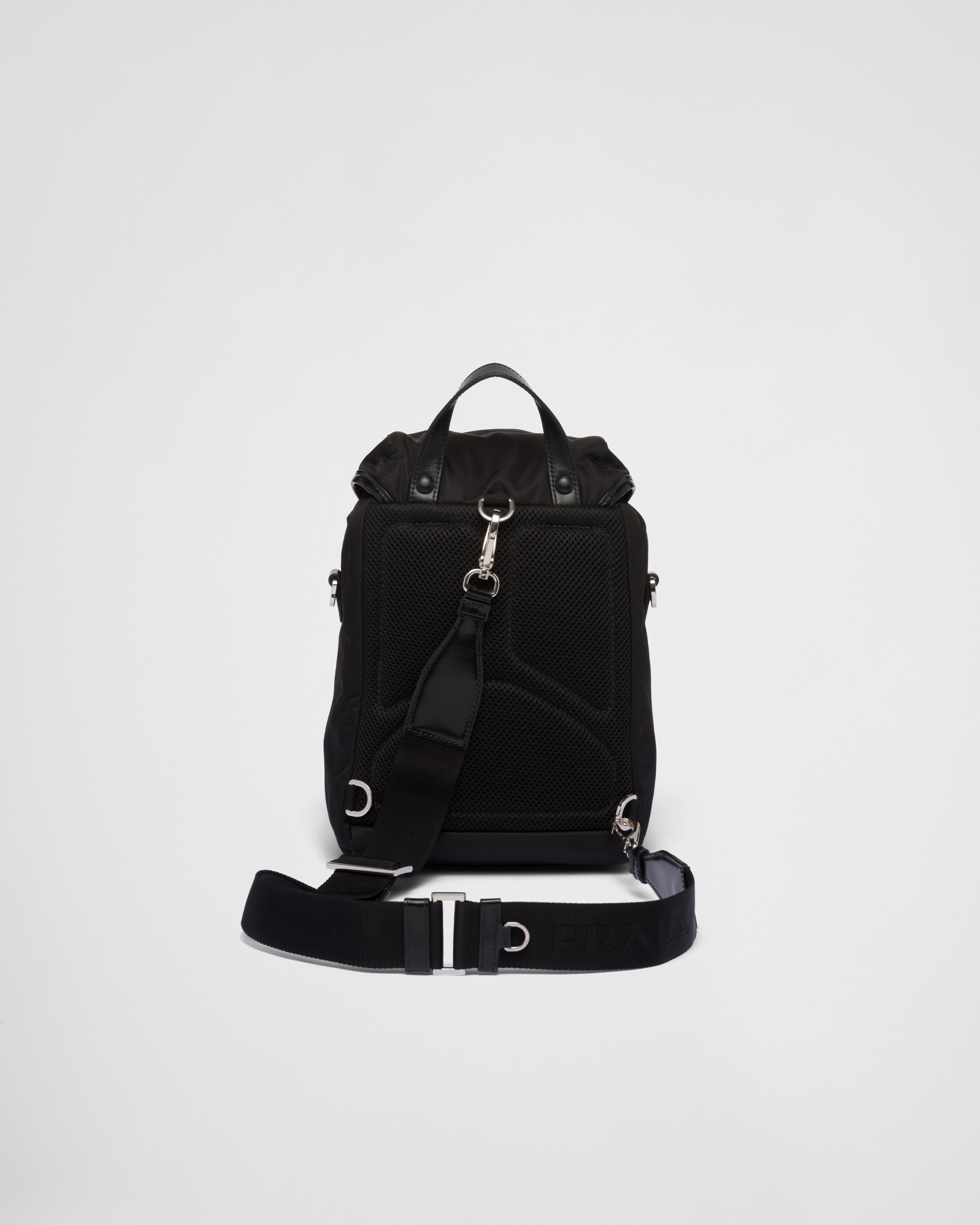 Re-Nylon and brushed leather backpack - 4